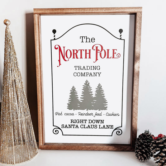 North Pole Wood Sign