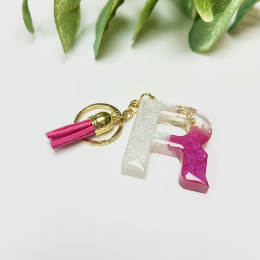 Resin Letter Keychain - R