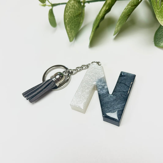 Resin Letter Keychain - N