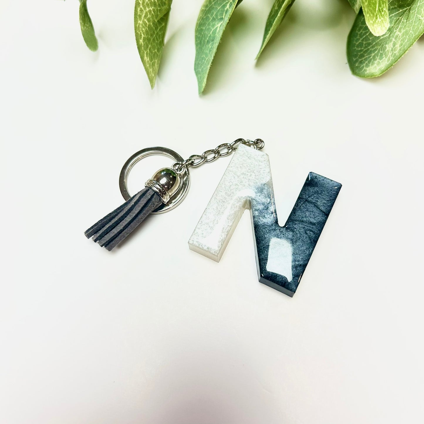Resin Letter Keychain - N