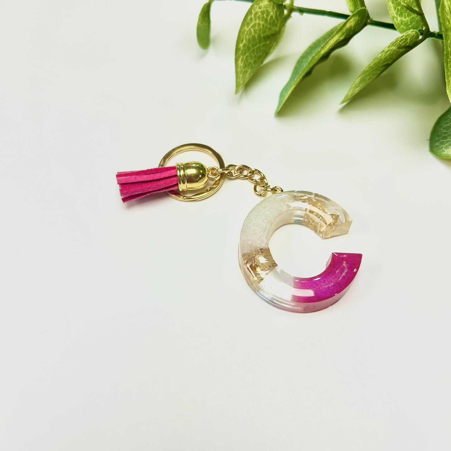 Resin Letter Keychain - C
