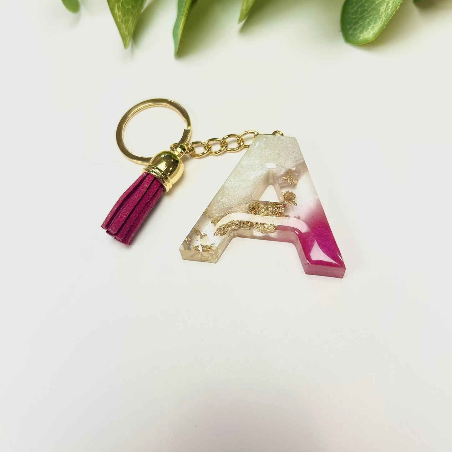 Resin Letter Keychain - A