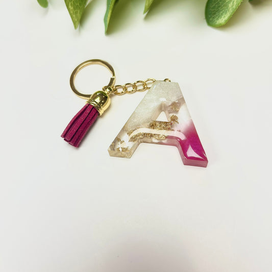 Resin Letter Keychain - A