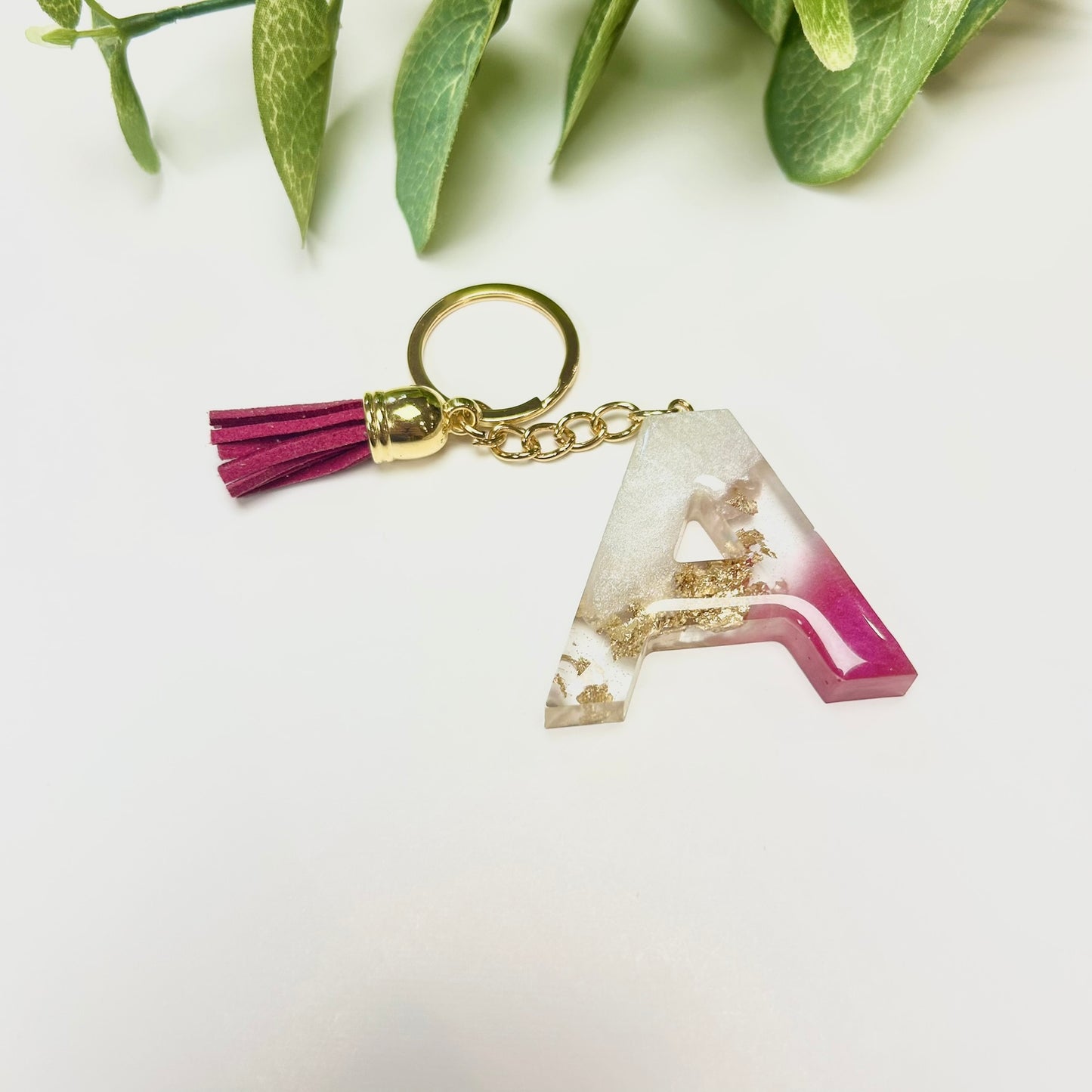 Resin Letter Keychain - A