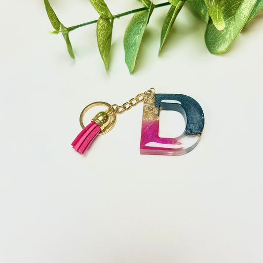 Resin Letter Keychain - D