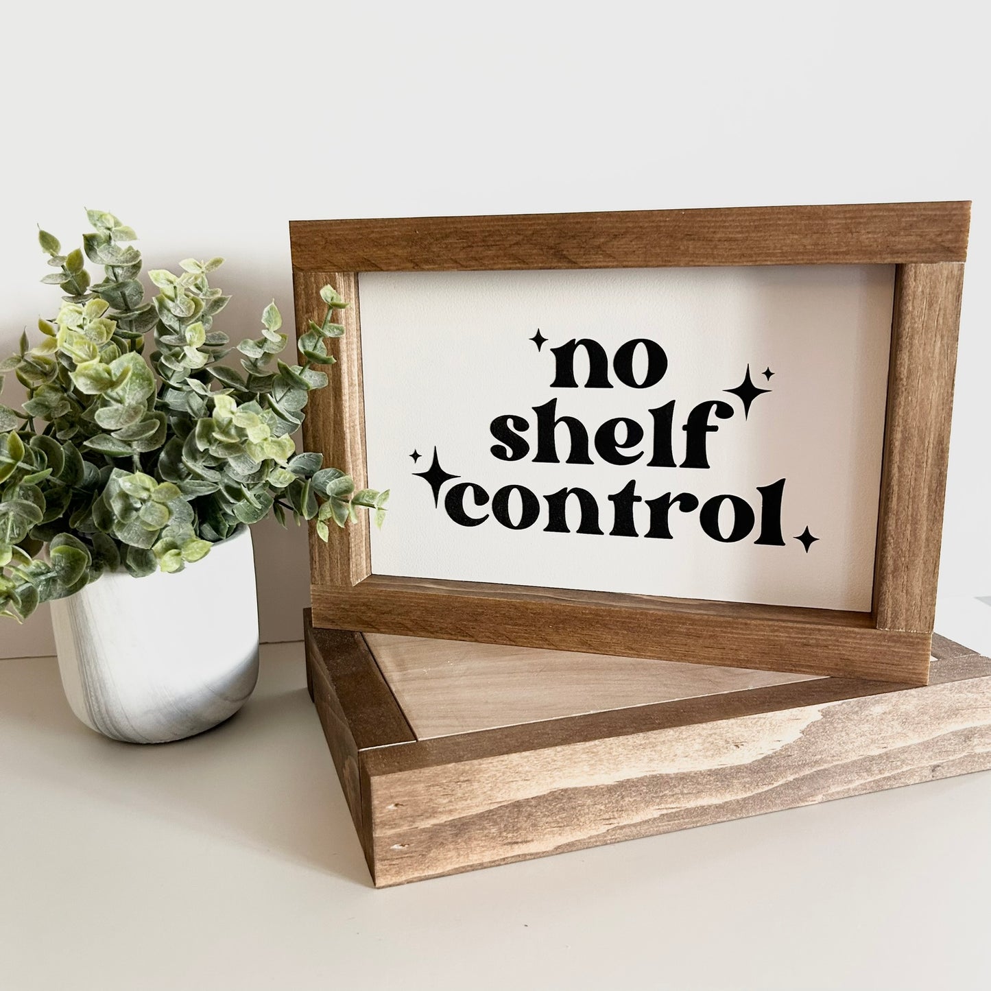 No Shelf Control Shelf Sitter Sign