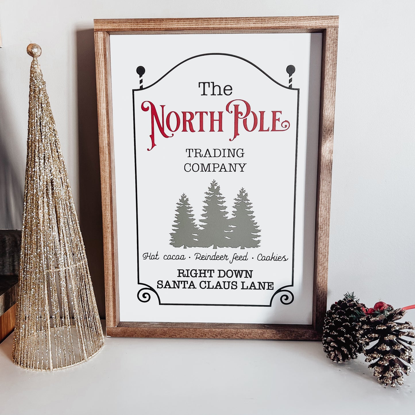 North Pole Wood Sign