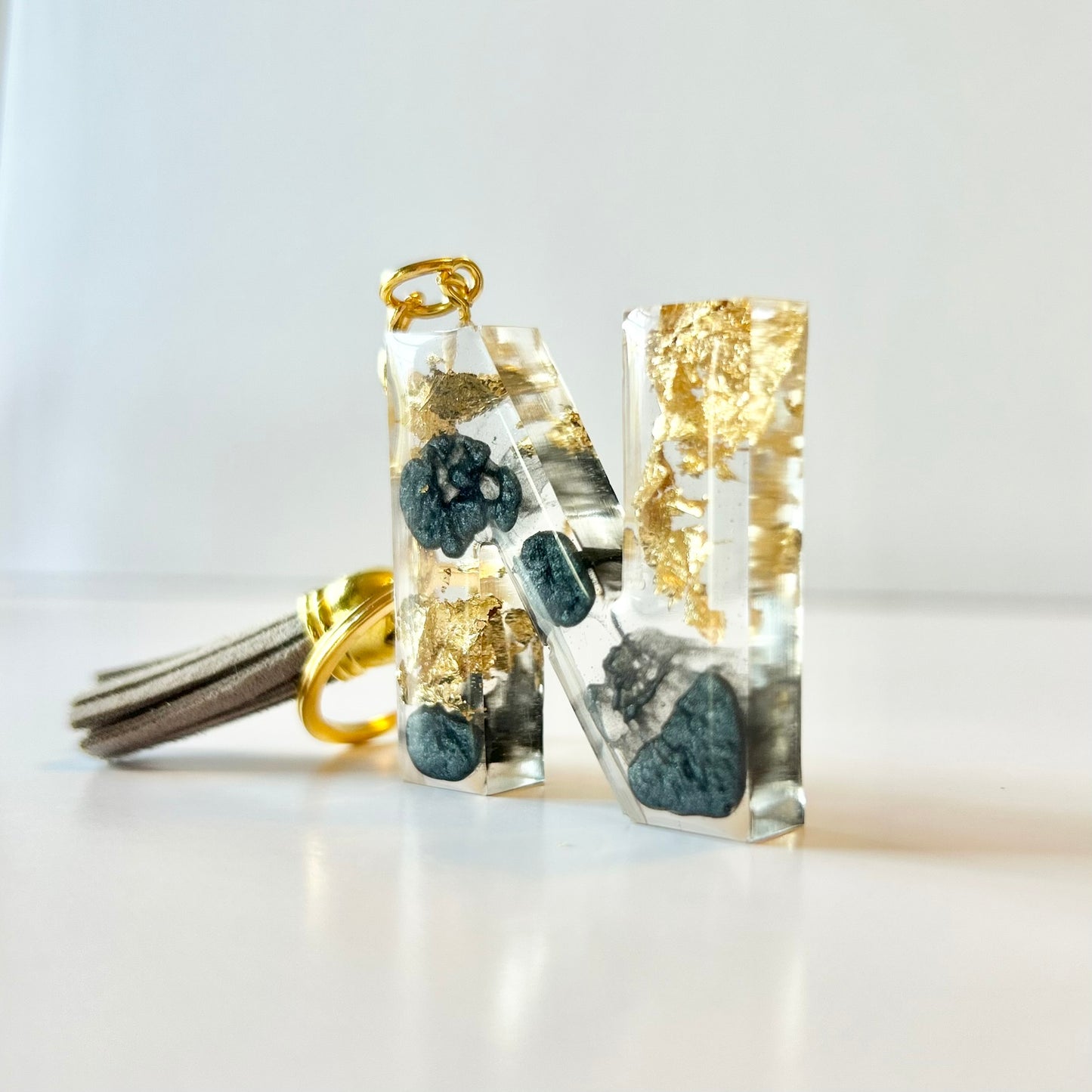 Resin Letter Keychain - N
