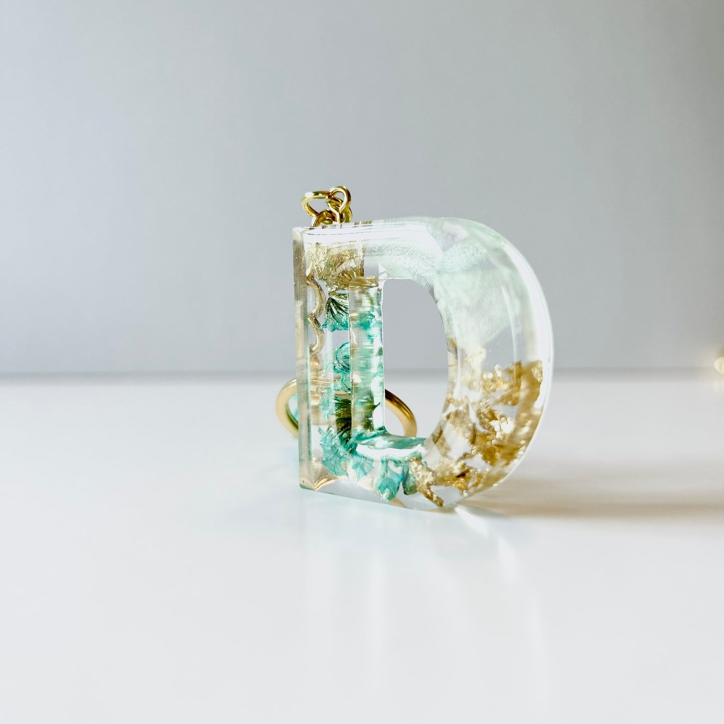 Resin Letter Keychain - D