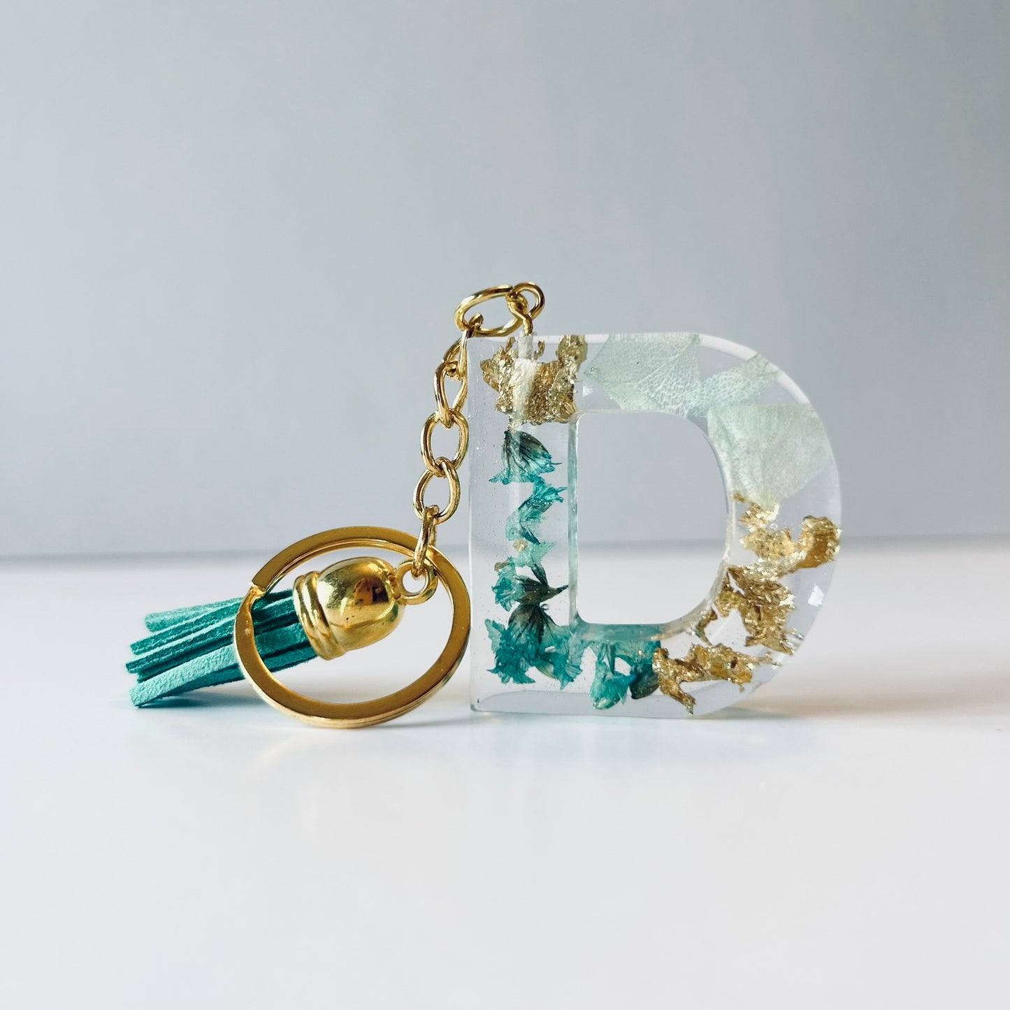 Resin Letter Keychain - D