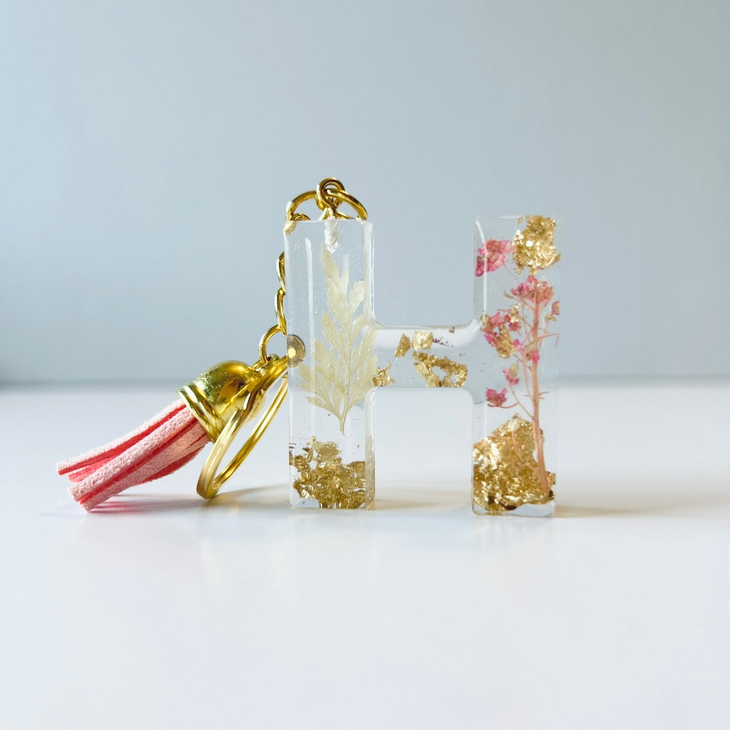 Resin Letter Keychain - H