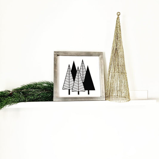 Modern Christmas Tree Sign