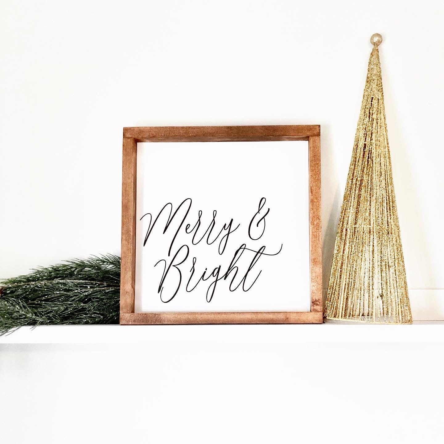 Merry and Bright Farmhouse Christmas Sign