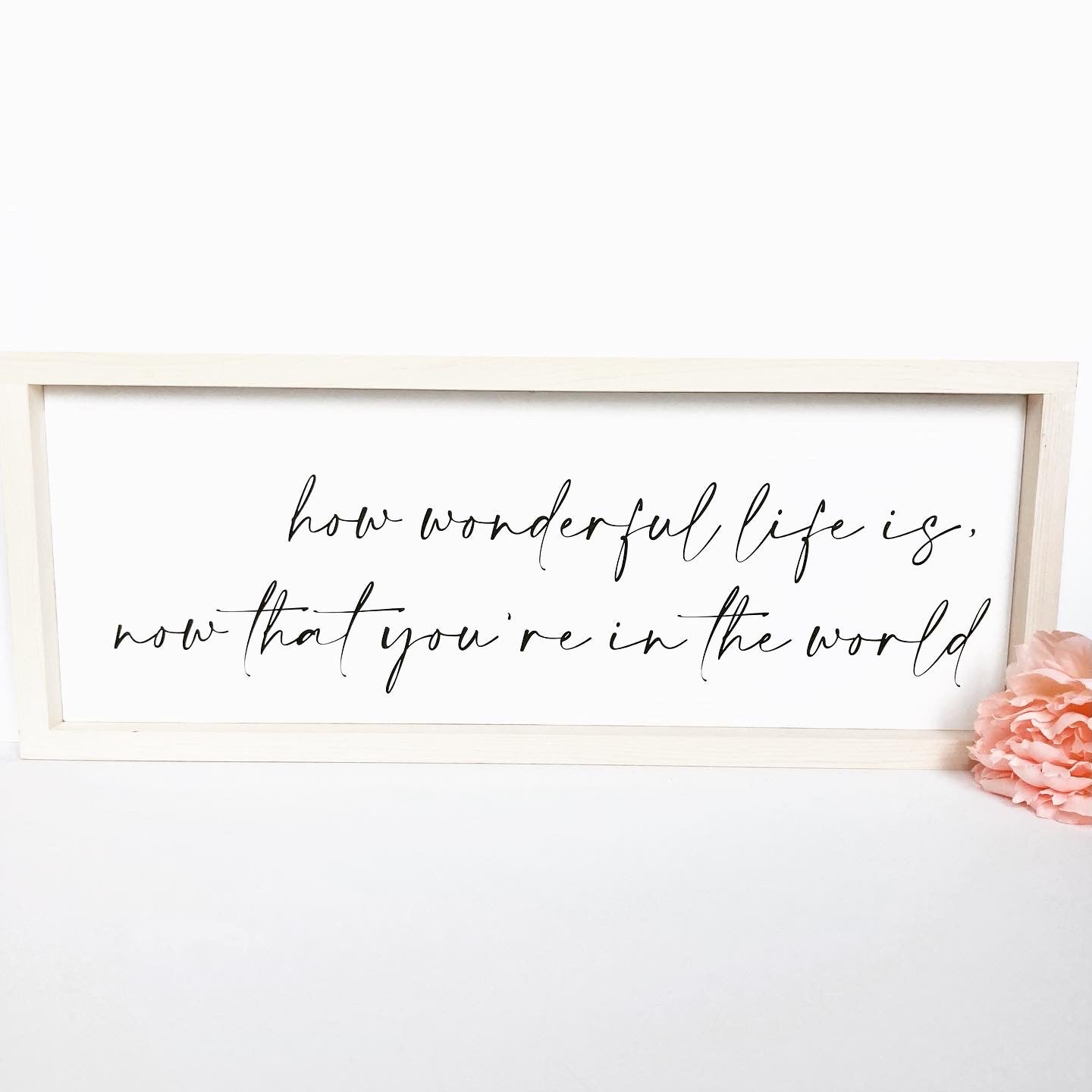 How Wonderful Life Is, Now That You're In The World Nursery Sign