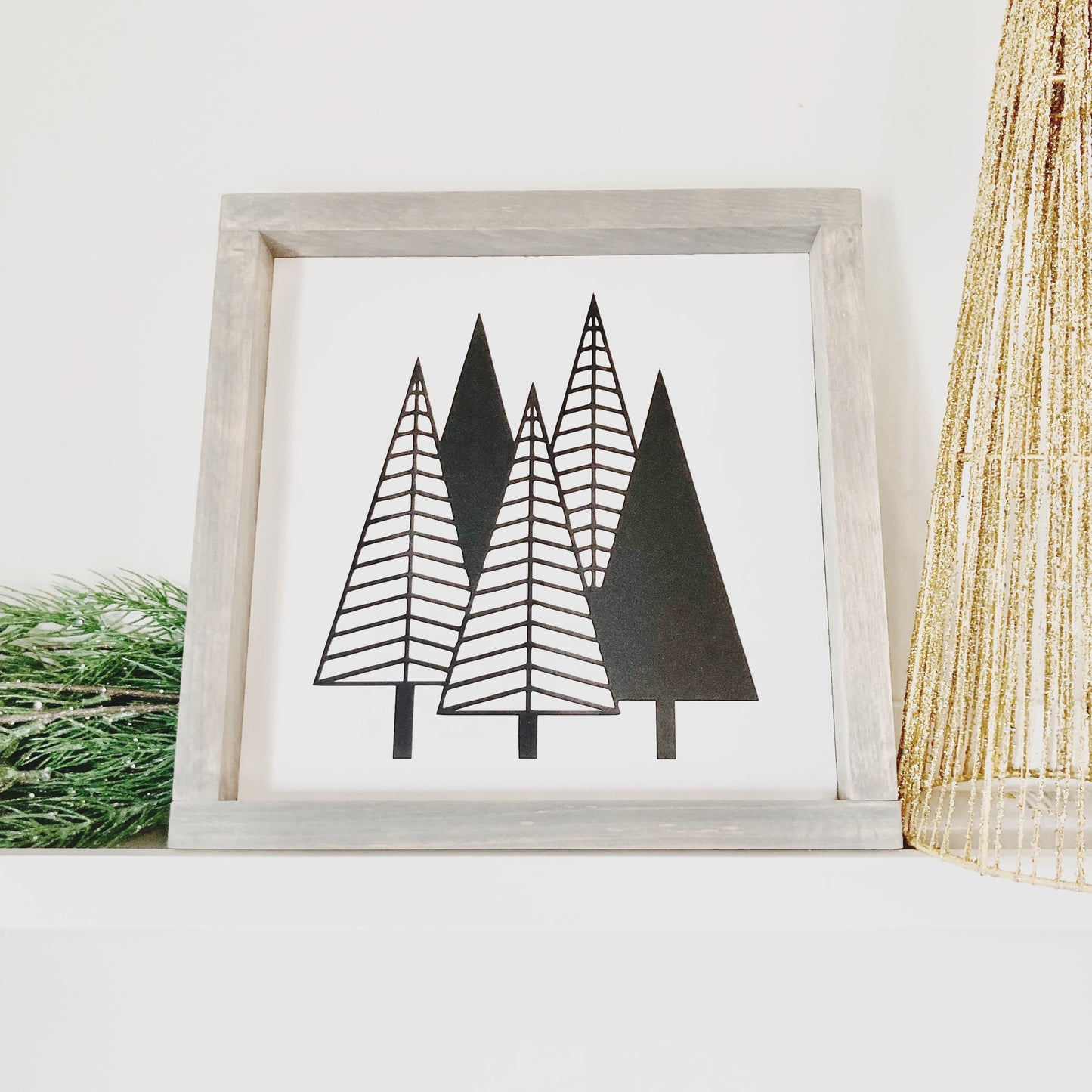 Modern Christmas Tree Sign