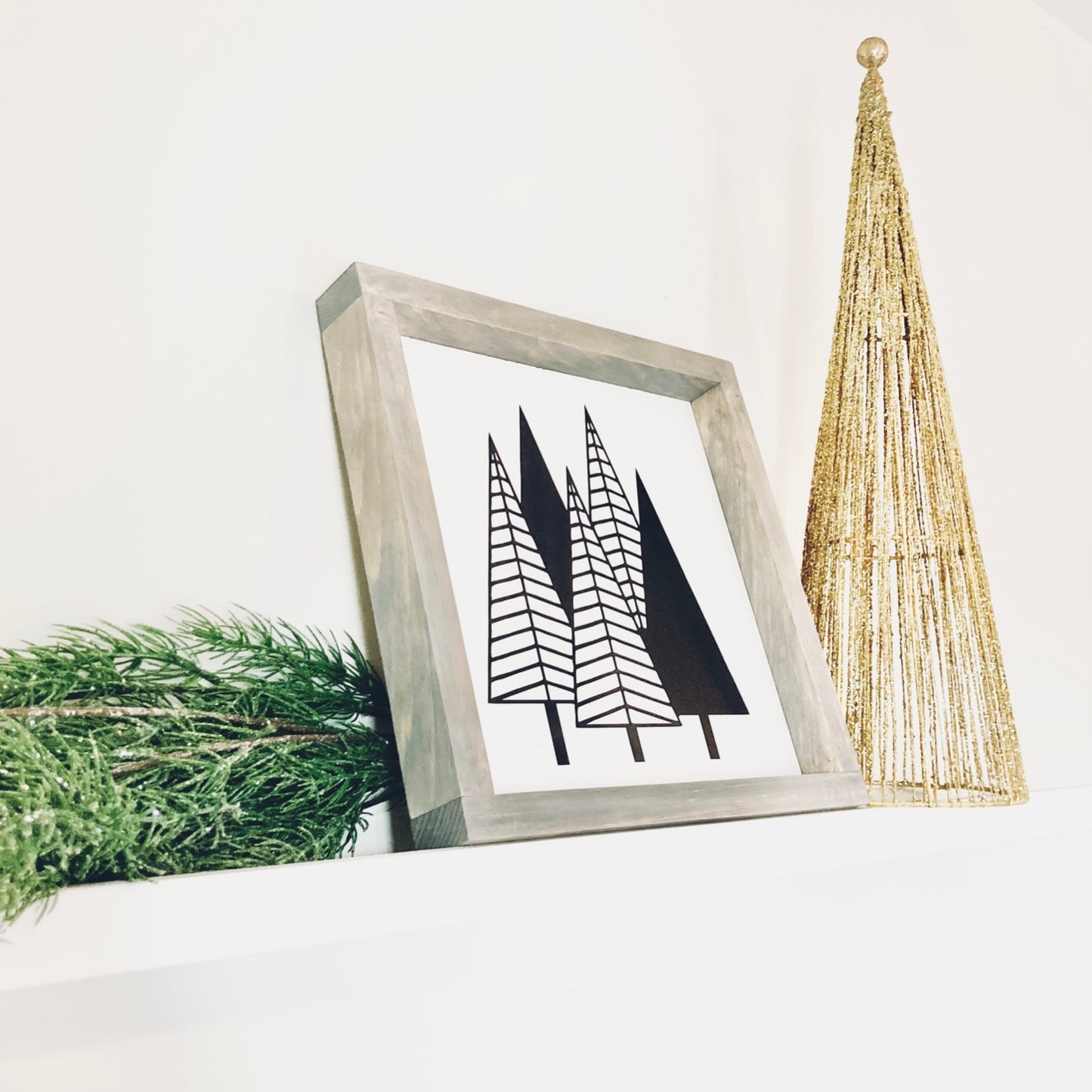 Modern Christmas Tree Sign