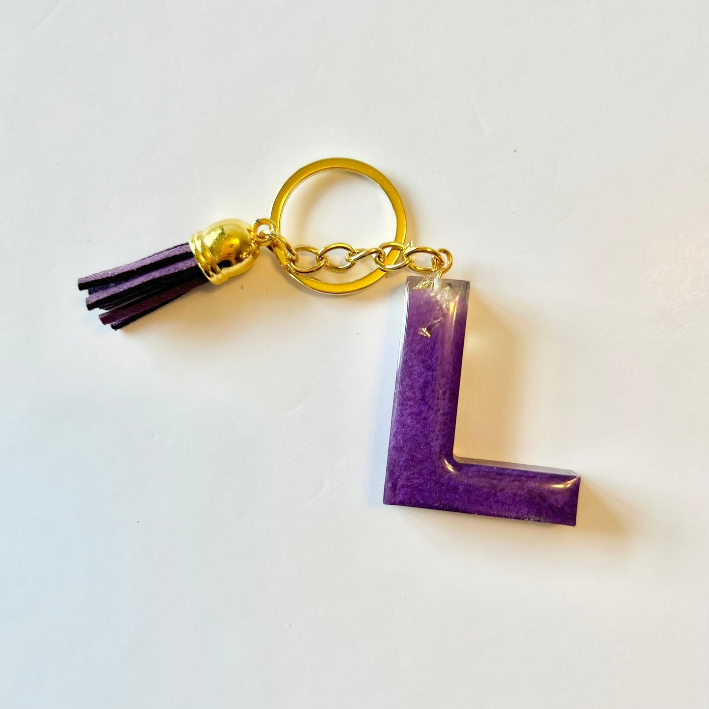 Resin Letter Keychain - L