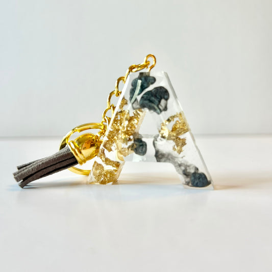 Resin Letter Keychain - A