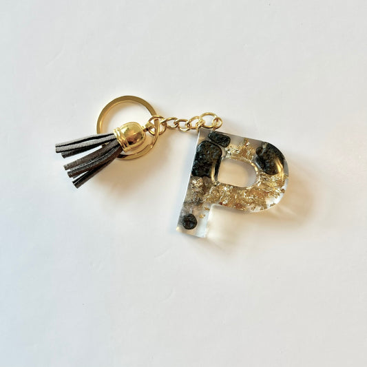 Resin Letter Keychain - P