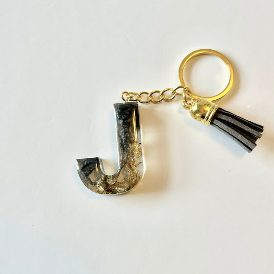 Resin Letter Keychain - J