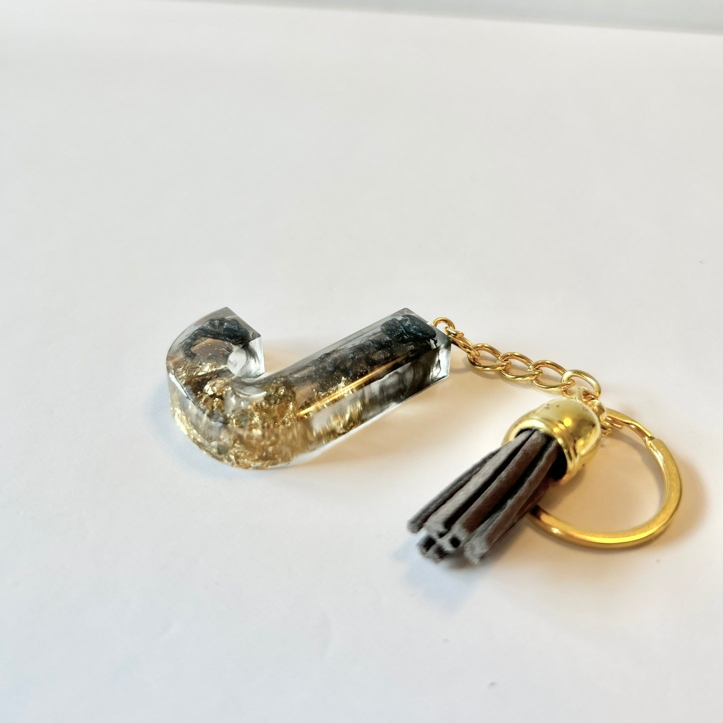 Resin Letter Keychain - J