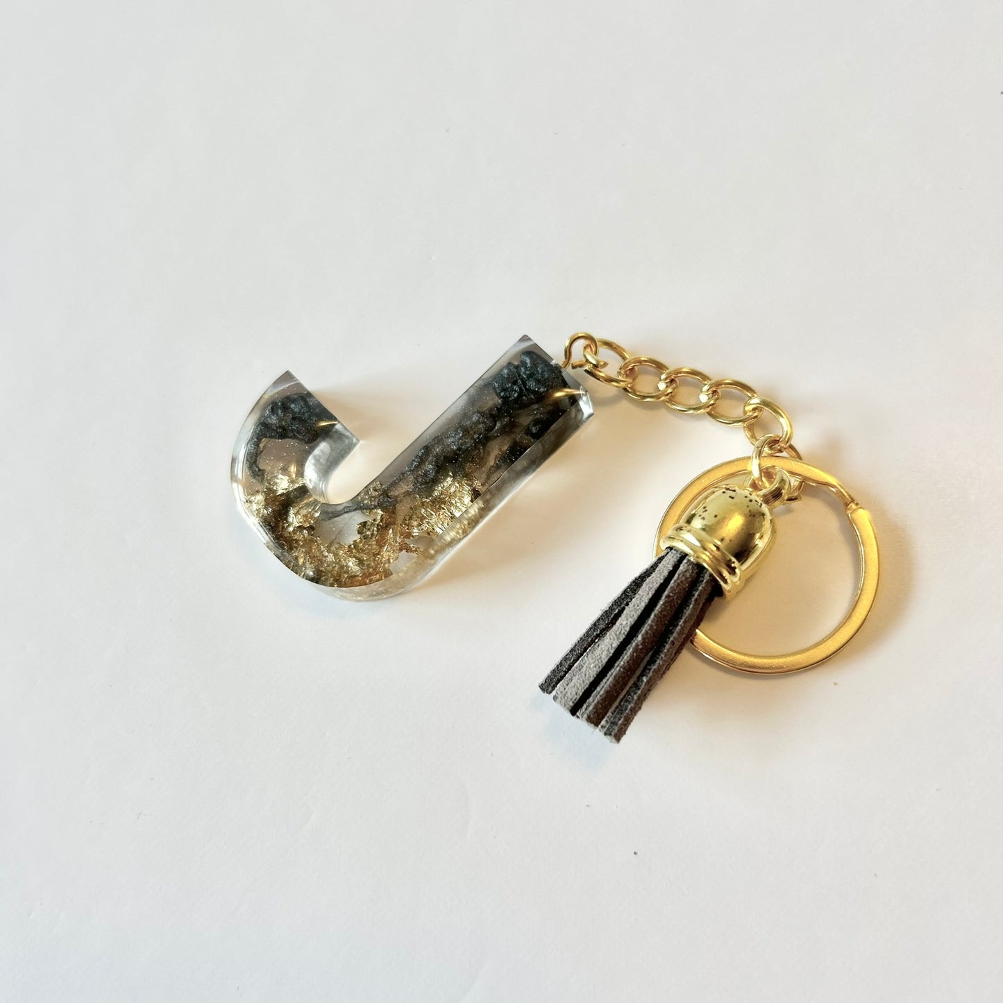 Resin Letter Keychain - J