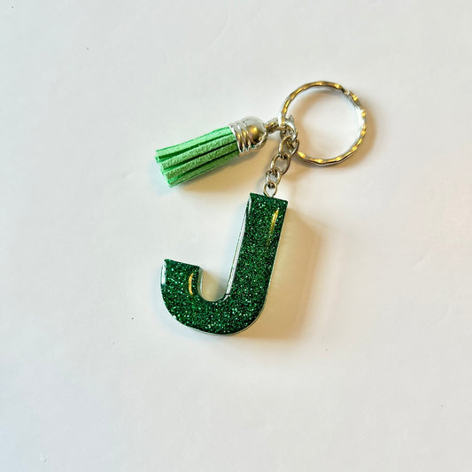 Resin Letter Keychain - J