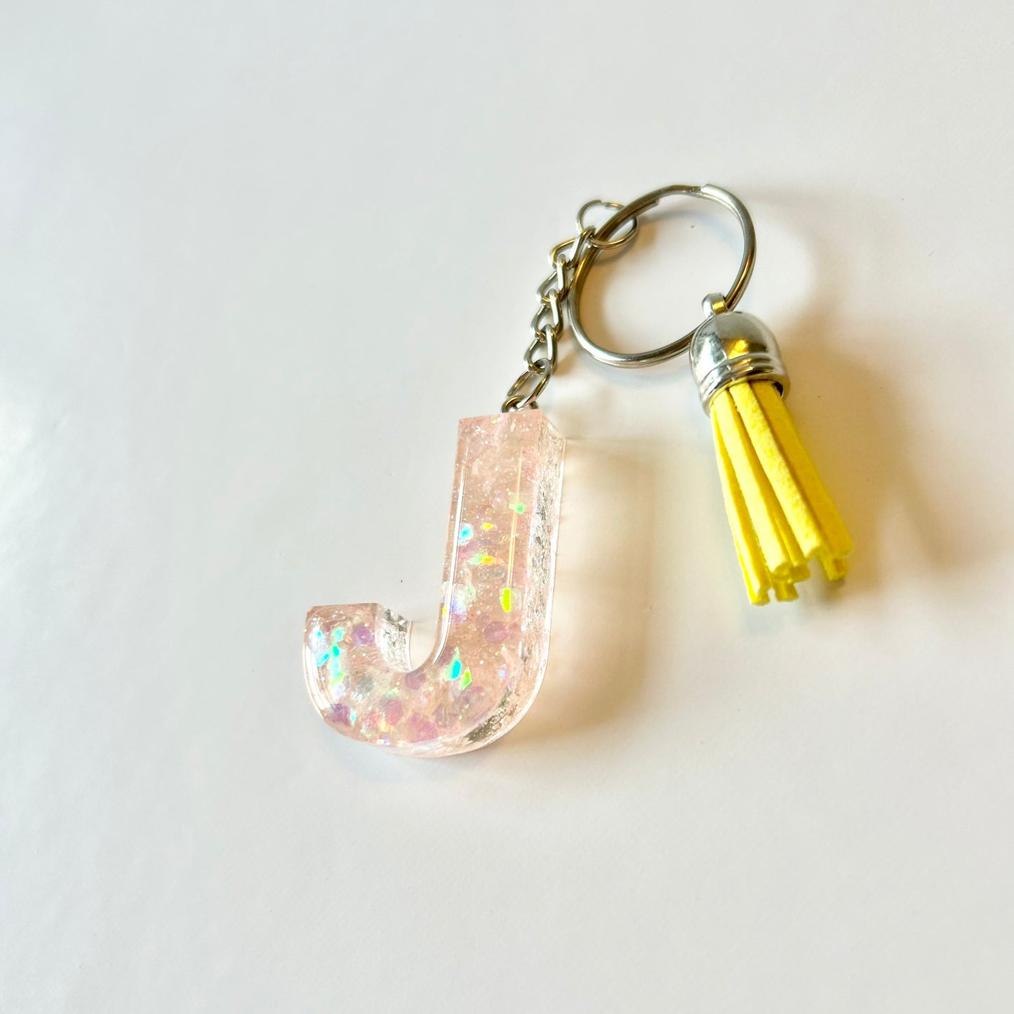 Resin Letter Keychain - J