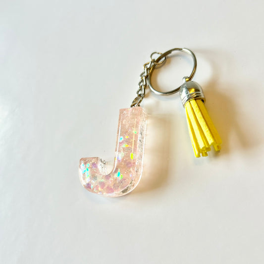 Resin Letter Keychain - J