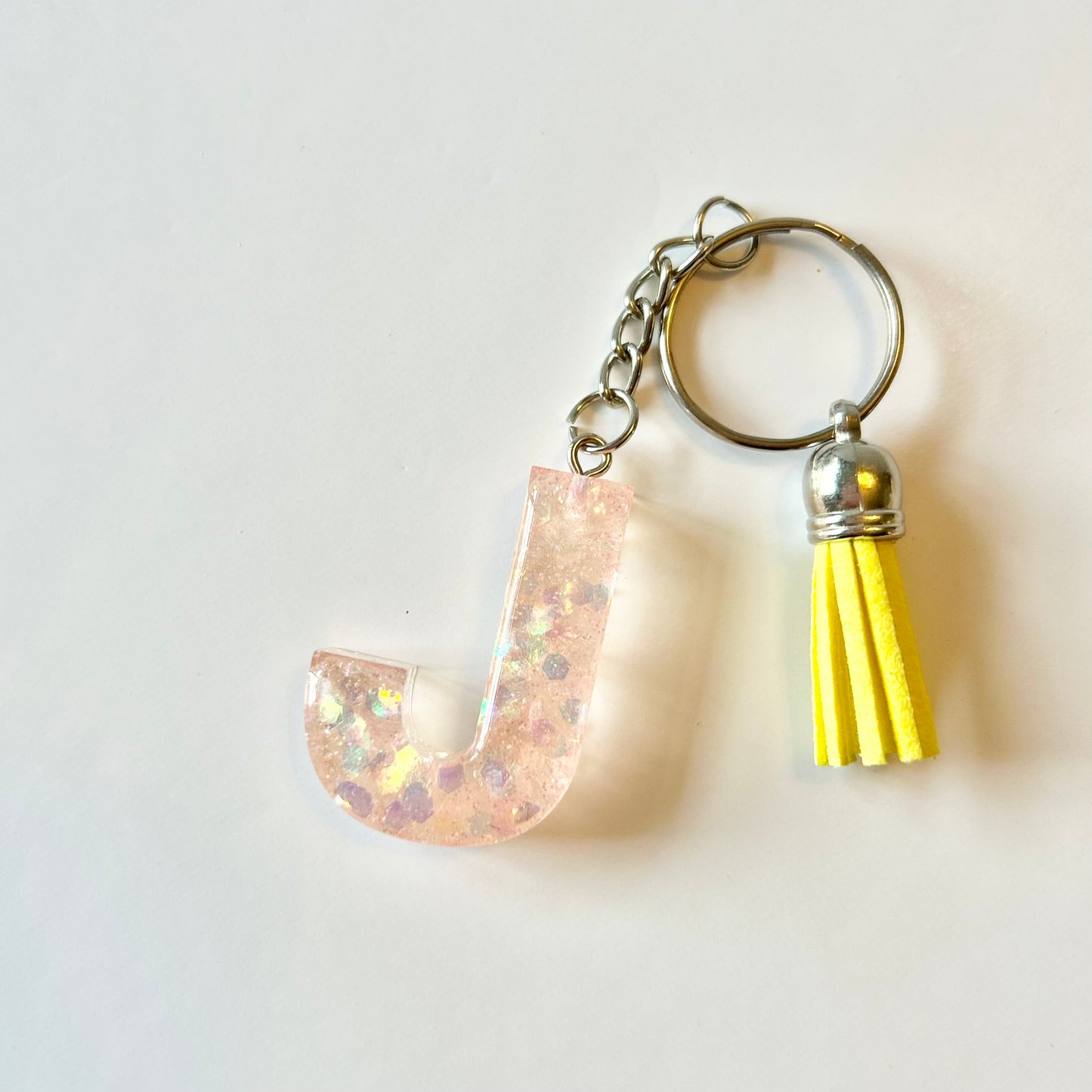 Resin Letter Keychain - J