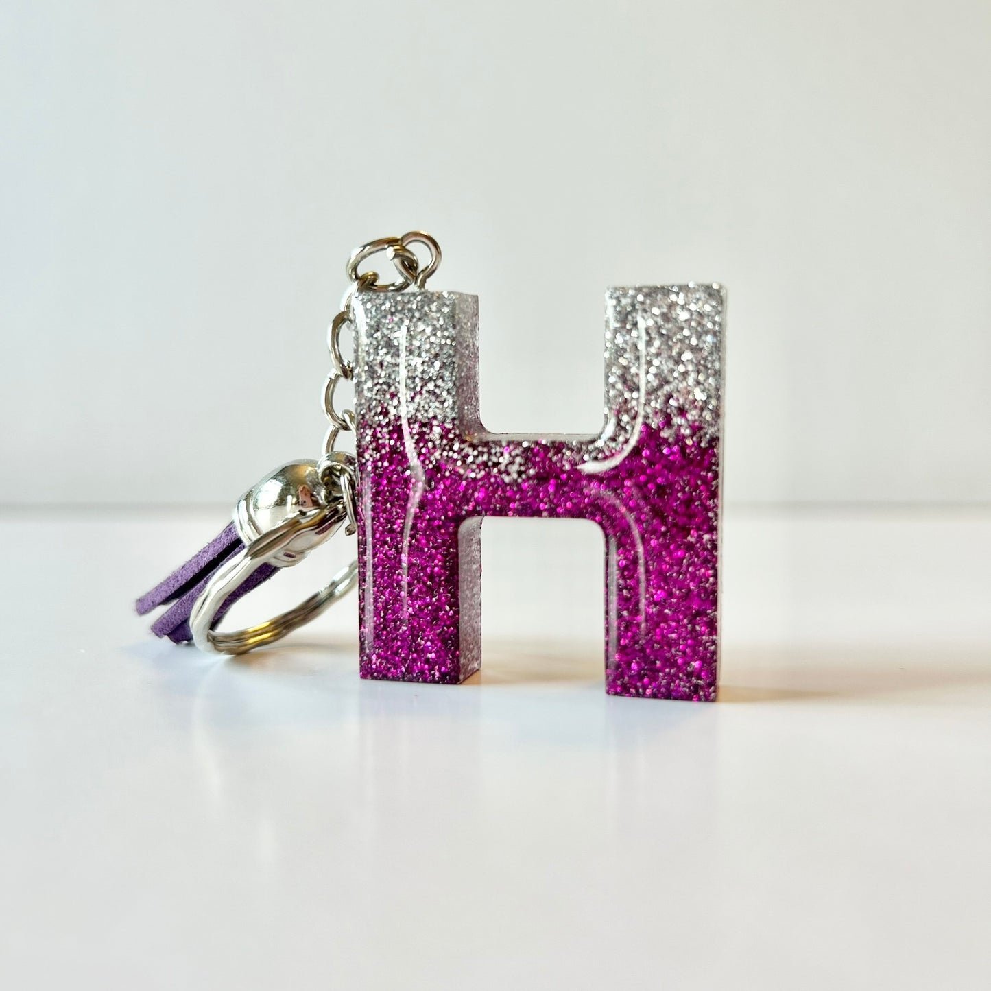 Resin Letter Keychain - H