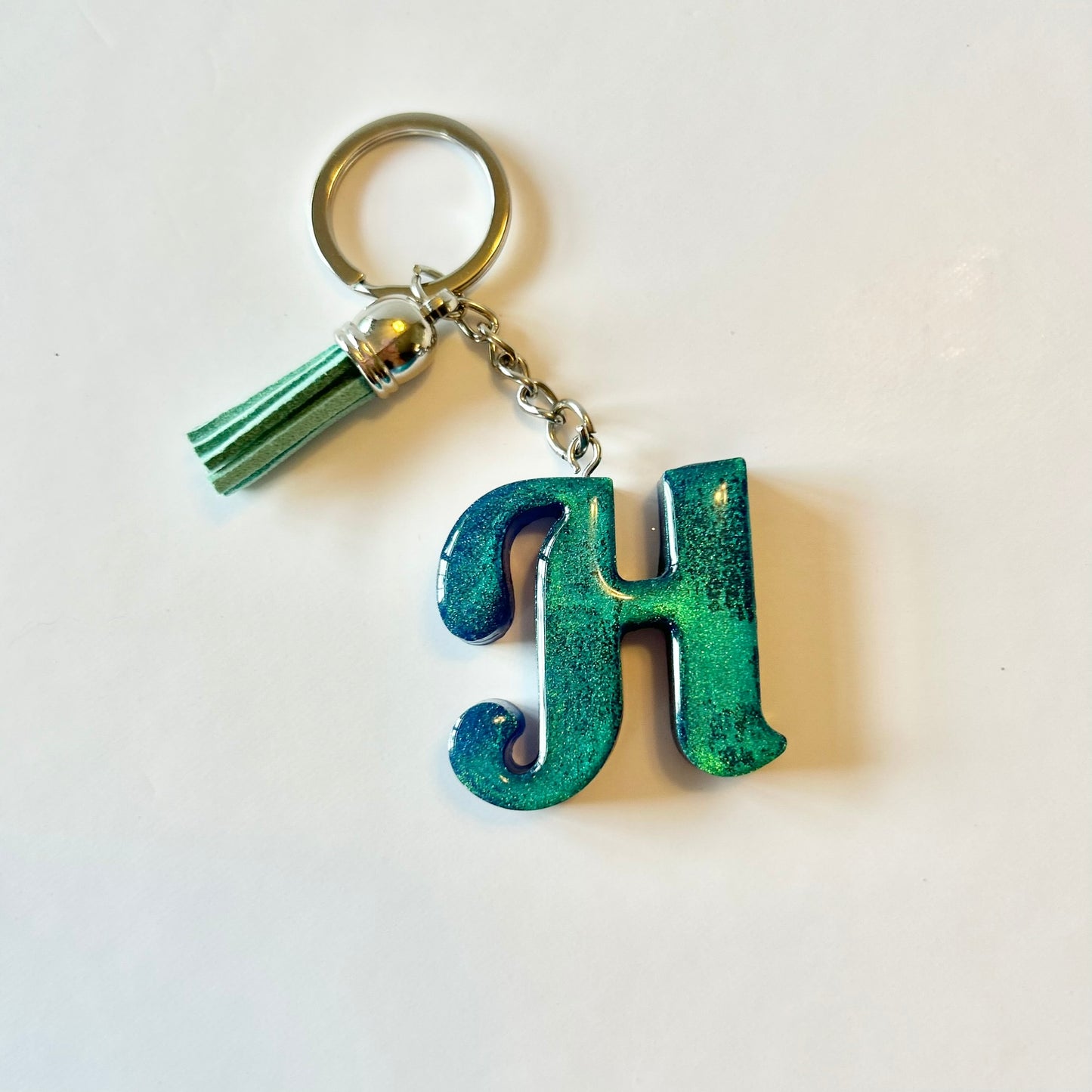 Resin Letter Keychain - H