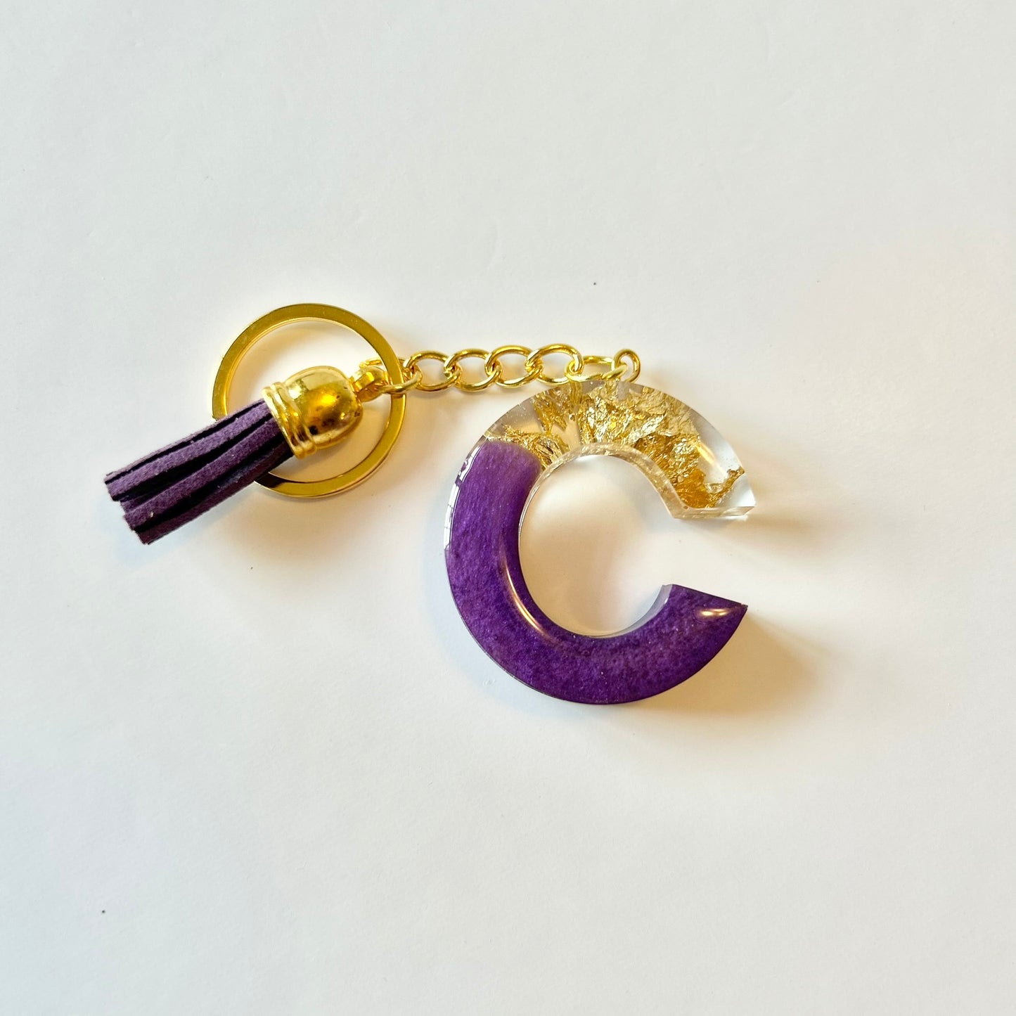 Resin Letter Keychain - C