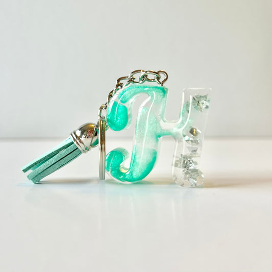 Resin Letter Keychain - H