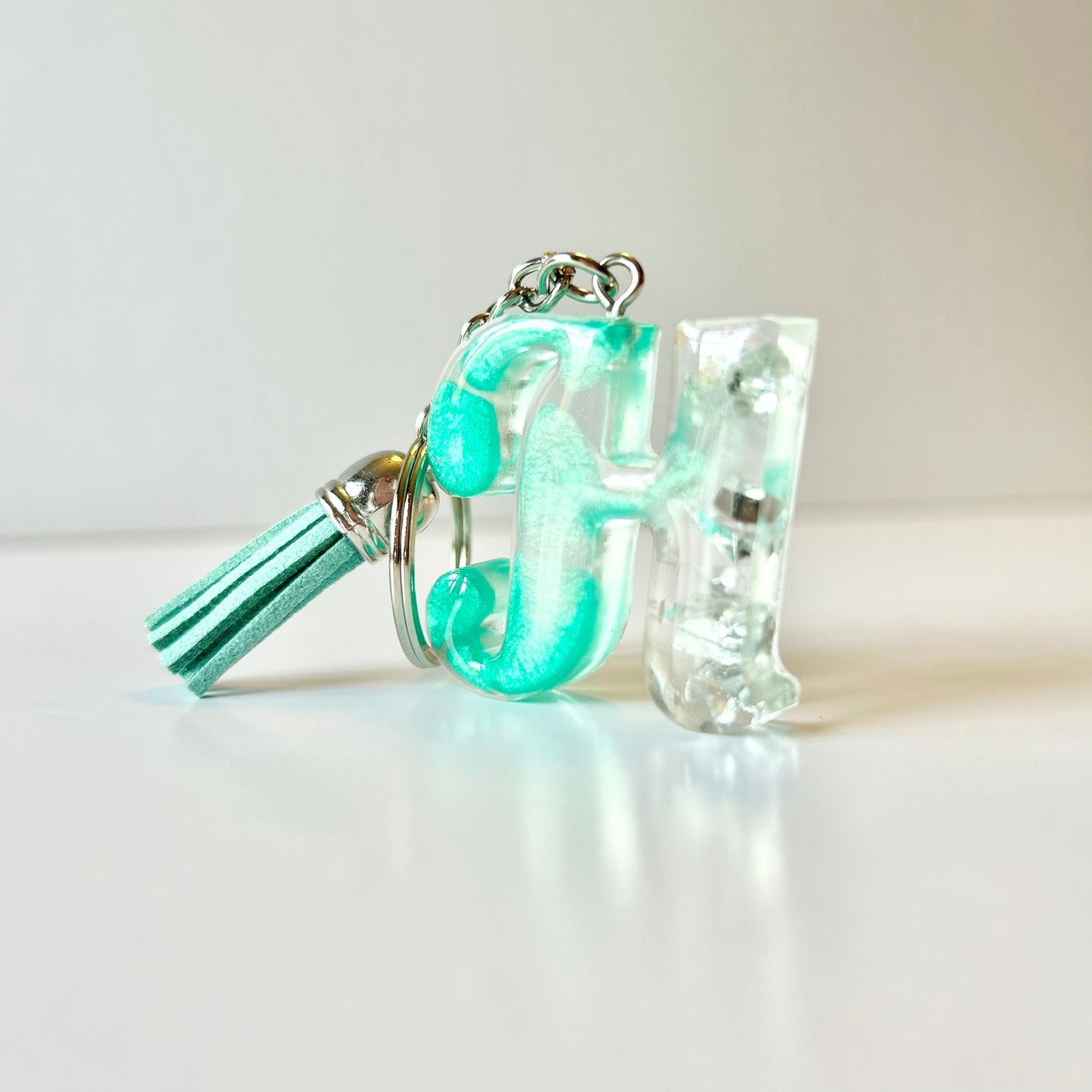 Resin Letter Keychain - H