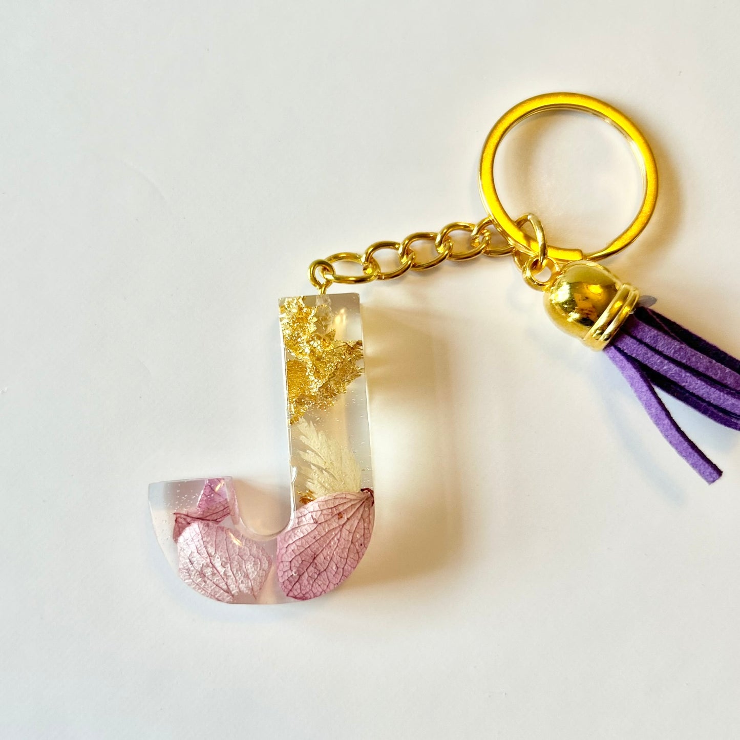 Resin Letter Keychain - J