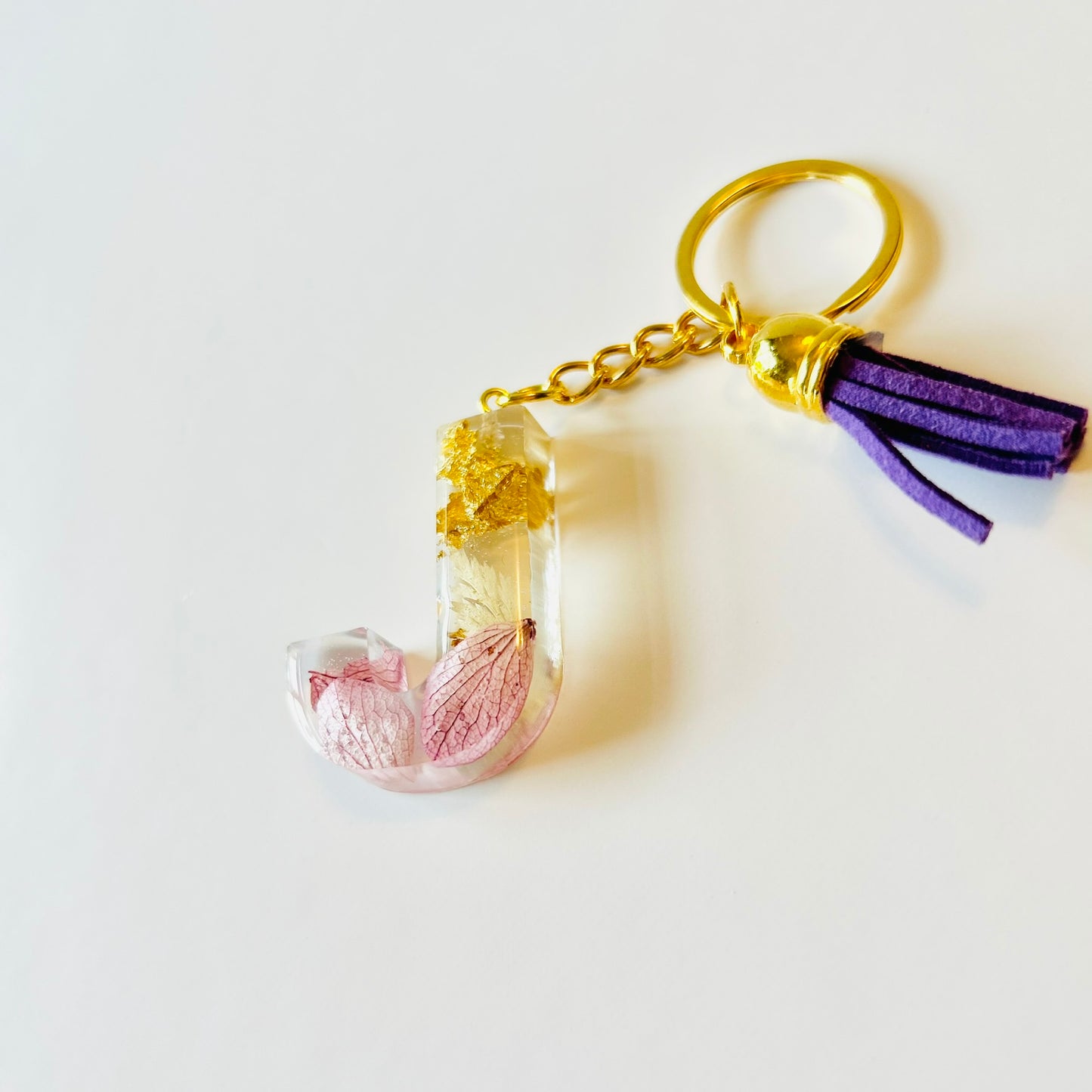 Resin Letter Keychain - J