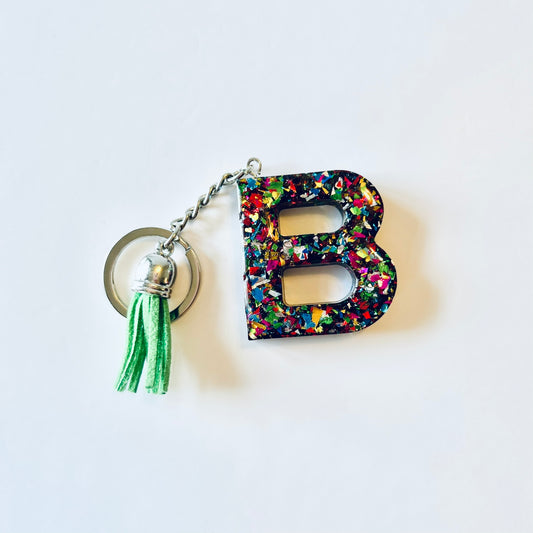 Resin Letter Keychain - B