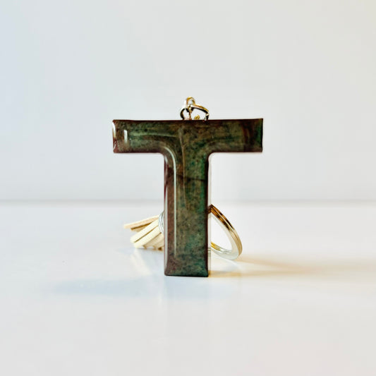 Resin Letter Keychain - T