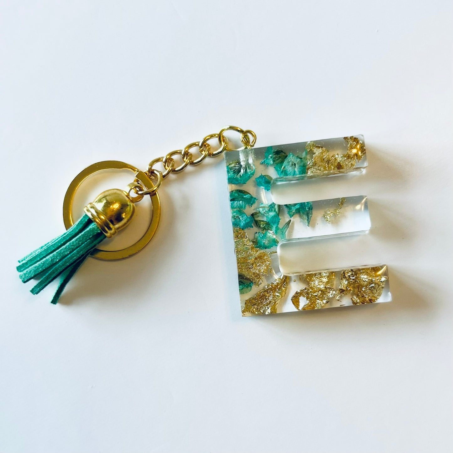 Resin Letter Keychain - E