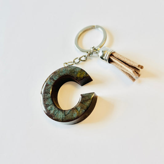 Resin Letter Keychain - C