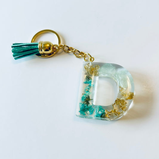 Resin Letter Keychain - D