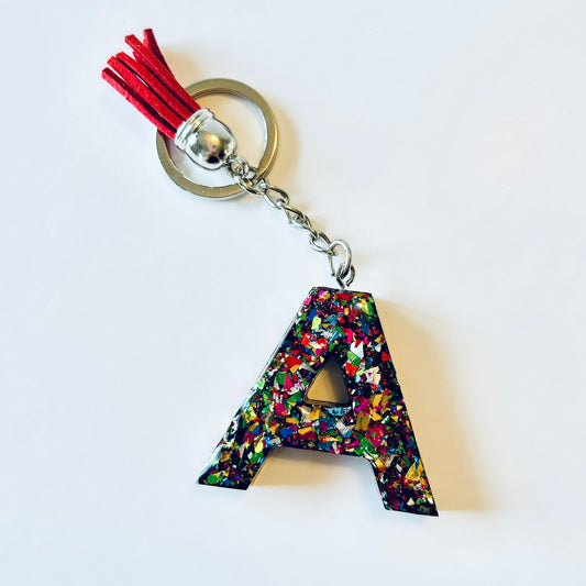 Resin Letter Keychain - A