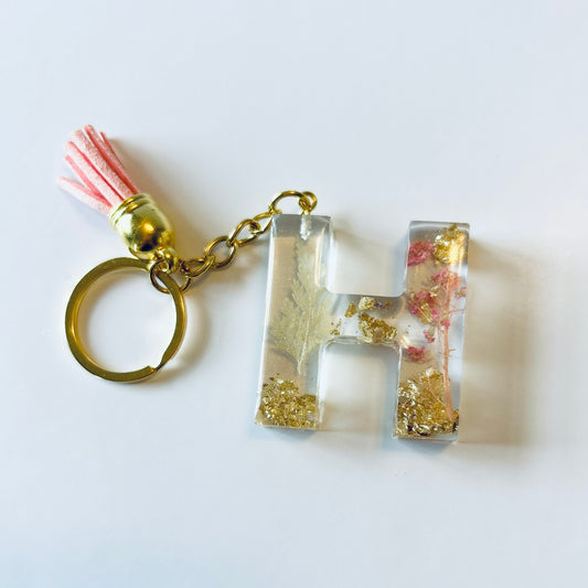 Resin Letter Keychain - H