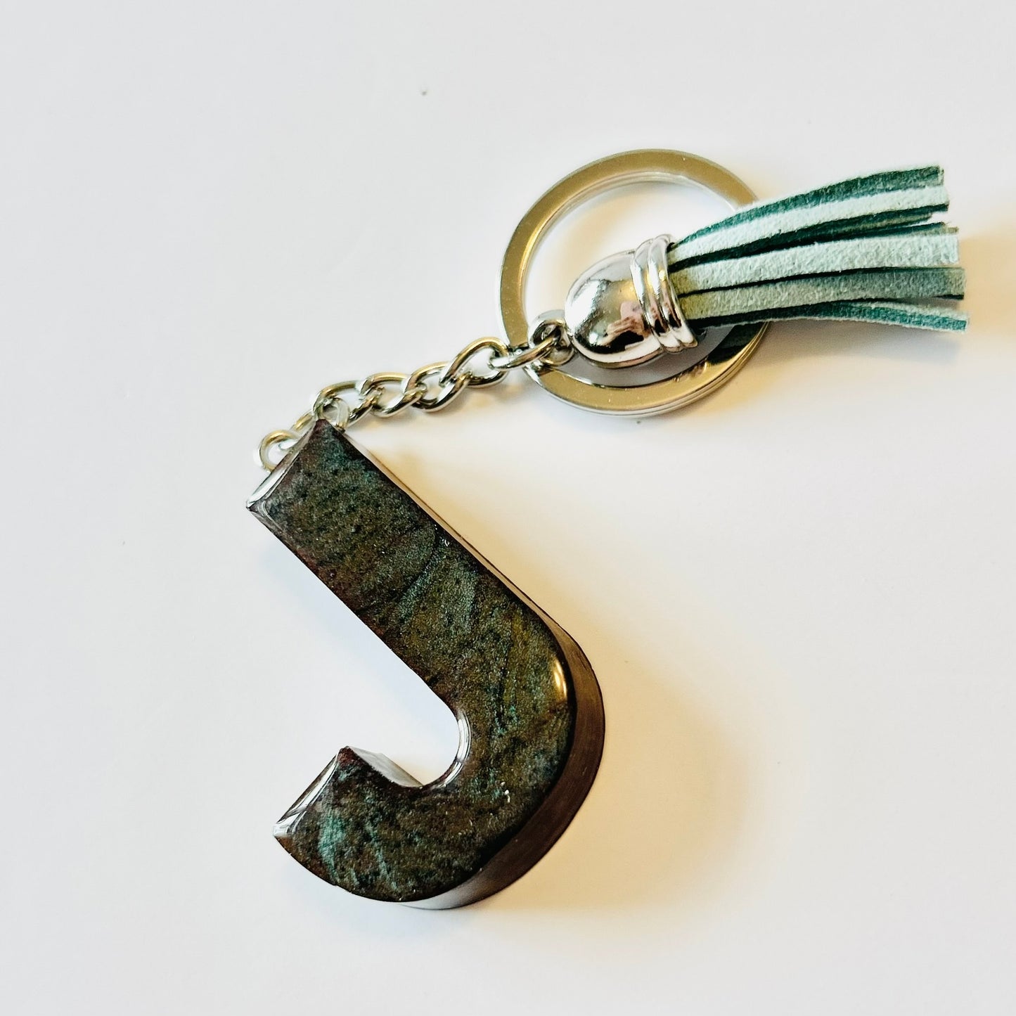 Resin Letter Keychain - J