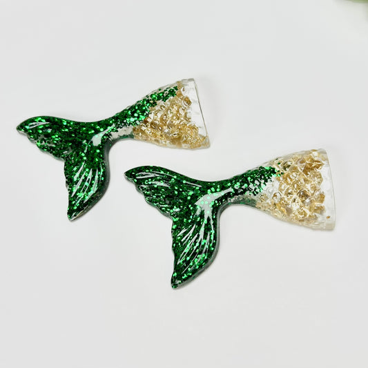 Resin Mermaid Magnet - Green & Gold