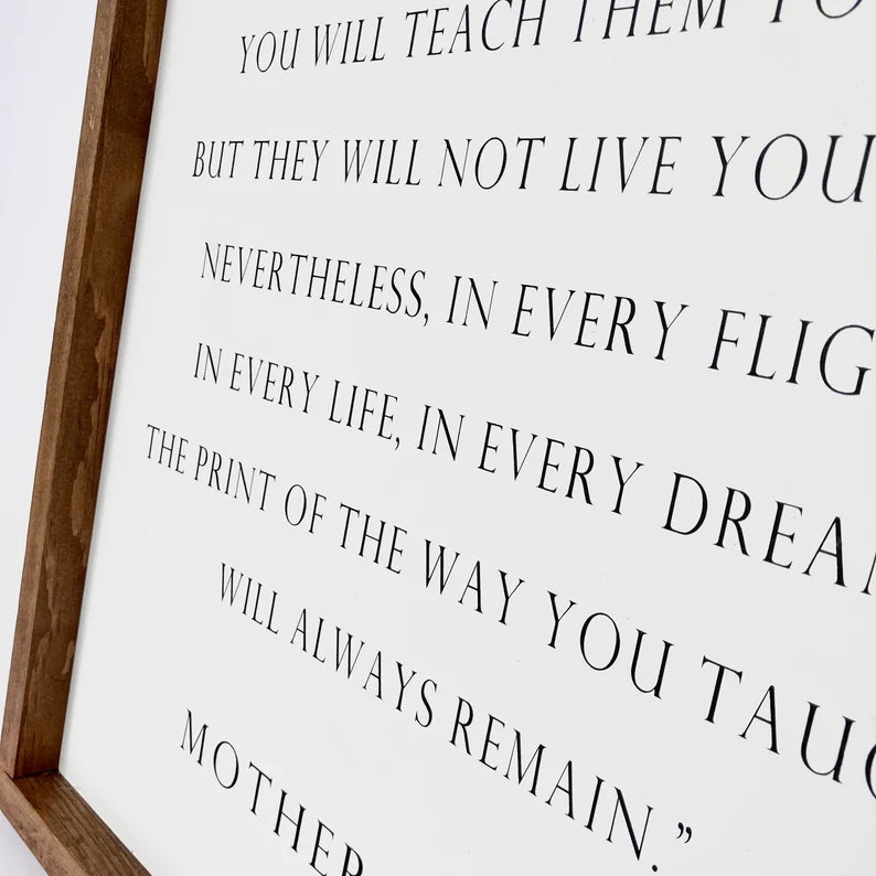 Teach Them To Fly | Mother Teresa Quote Sign