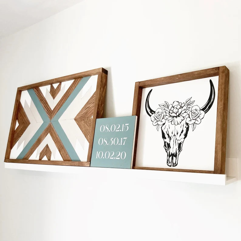 Boho Bull Skull Sign